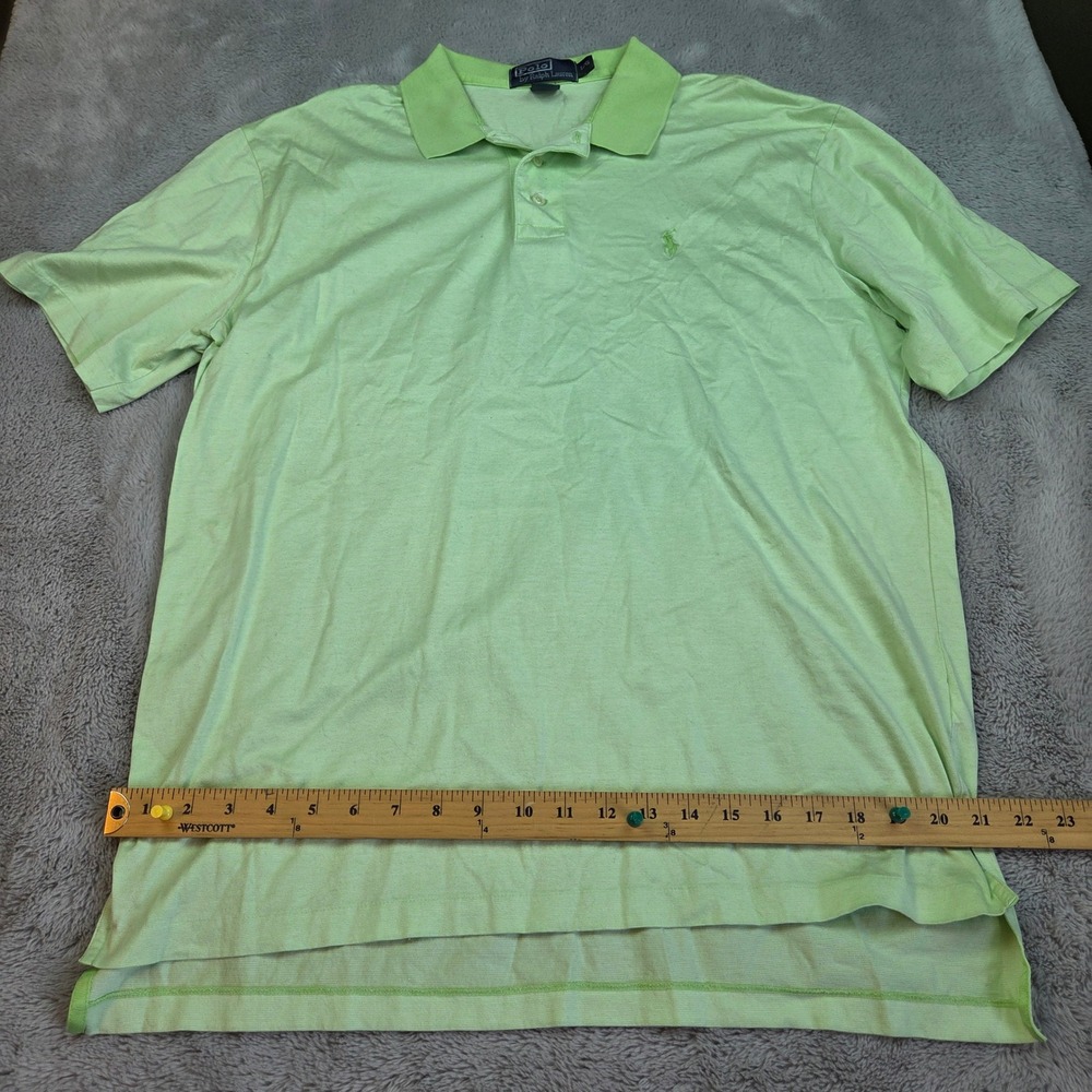 Polo Ralph Lauren Polo Mens L‎ Pima Cotton Micro Stripe Short Sleeve Lime Green